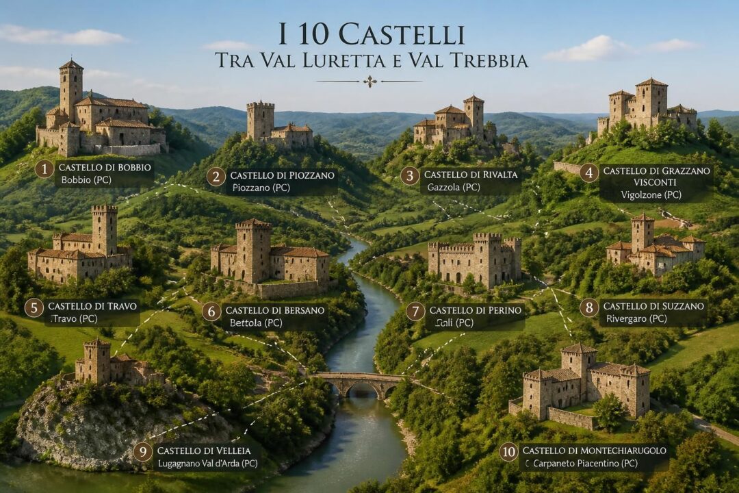 scopri i 10 castelli del piacentino da visitare in un weekend, esplorando le affascinanti fortezze tra la val luretta e la val trebbia. un itinerario ricco di storia e panorami mozzafiato.